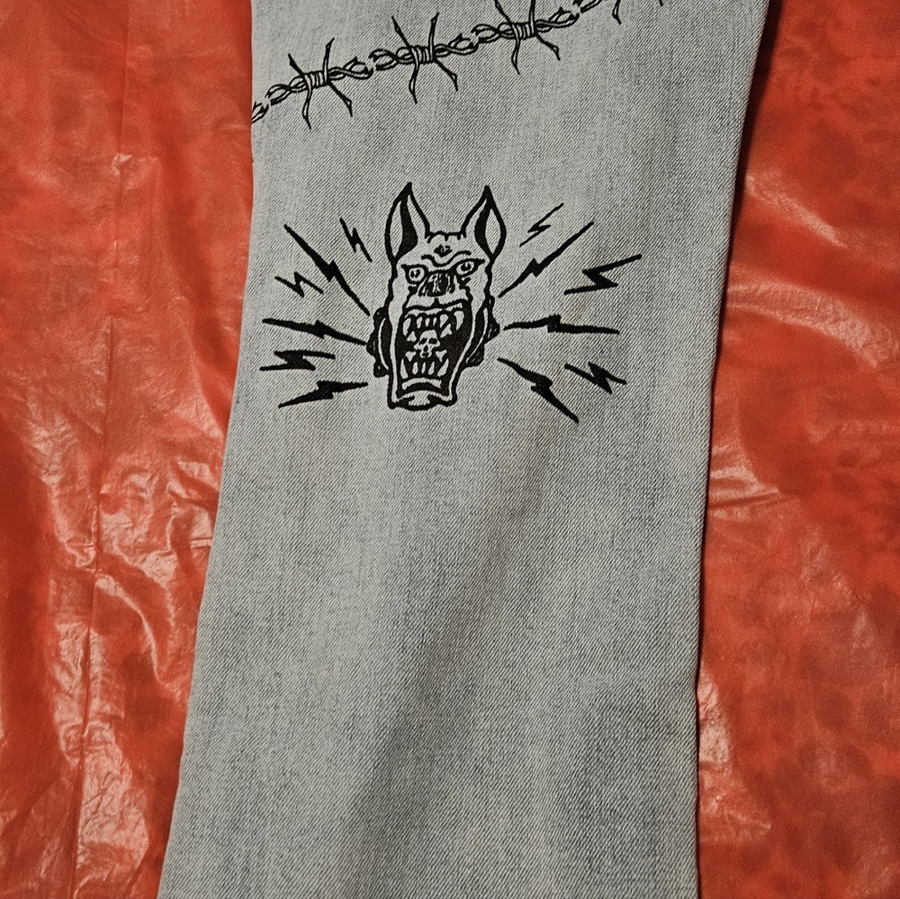 Rogue Printed Light Wash Skinny Jean 34 Waist - Picture 11 of 12